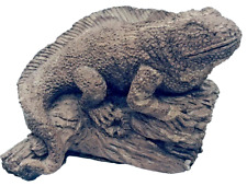 Iguana Lizard Figurine Resin Reptile Sculpture Art Decor Tropical Artist Signed picture