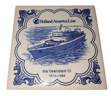 Vintage Holland America Cruise Ship Line MS Veendam III 1973-1984 Drink Coaster picture