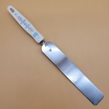 Vintage Ekco Frosting Spreader Blue Floral Stainless Steel USA White Handle picture