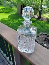 Vintage heavy crystal glass art deco decanter picture