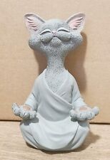 JFSM Inc 2020 Happy Cat Collection Whimsical Meditation Gray Buddha Cat Figurine picture