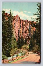 NM-New Mexico, Palisades In Cimarron Canyon, Antique, Vintage Souvenir Postcard picture