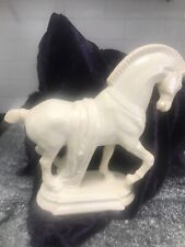 Vintage  Horse 1980's Ceramic Horse Statue Hollywood Regency White picture