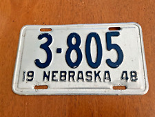 1948 Nebraska License Plate Tag 3-805 picture