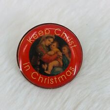 Vtg Keep Christ in Christmas Pin Christian Religious Support picture