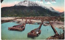 Skagway AK Early Bird's Eye View Town Docks From Water 1910  Unused  picture
