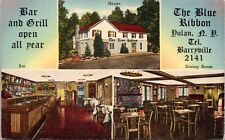 Blue Ribbon Bar and Grill, Yulan, New York - 1940s Linen Postcard - Multi View picture
