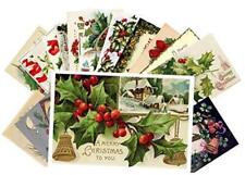 PIXILUV Vintage Christmas Greeting Cards 24pcs Antique Christmas Tree Blue picture