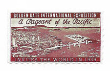 1939 Golden Gate Expo Poster Stamp / Cinderella ~ Bird's Eye View of Bridges #2 picture