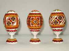 Wooden painted Ukrainian pysanky Easter eggs . 100*50 мм. picture