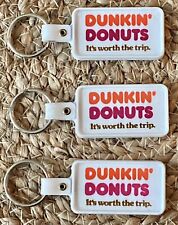 Lot of 3 Vintage Dunkin Donuts Keychains Key Fob Retired Logo picture