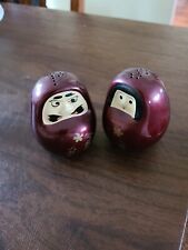 Unique Ruby Red Japanese/Chinese Couple Salt And Pepper Shakers picture