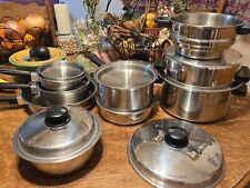 HUGE Vtg Kitchen Craft MultiCore Pots Pans Lot Stainless 5 Ply Cookware 14 Pc picture
