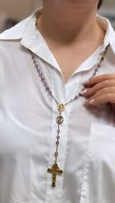 Vintage 10K Yellow Gold and Amethyst Rosary picture