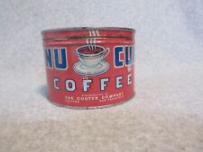 RaRe  1930's NU CUP   1 Pound COFFEE TiN CaN  HIGH GRADE CaN   by COOTER Company picture