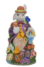 RARE VTG LARGE Christopher Radko Garden Rabbit Jeweled Cookie Jar picture