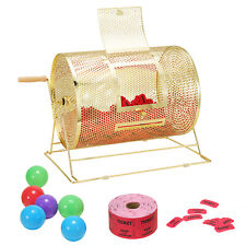 VEVOR Raffle Drum Brass Plated Lottery Cage Holds 5000 Tickets/200 Bingo Balls picture