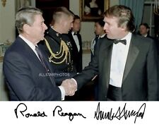 President Donald Trump Ronald Reagan Meet Shaking Hands 8 x 10 Photo Photograph picture