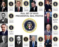 FULL SET OF ALL 45 PRESIDENTS OF THE UNITED STATES PRESIDENTIAL SEAL 8X10 PHOTOS picture