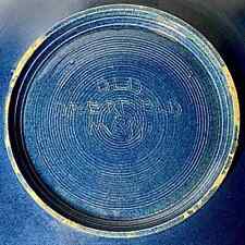 Vintage Deerfield Art Pottery Plate Signed Wheel Thrown Big Blue Console Bowl picture