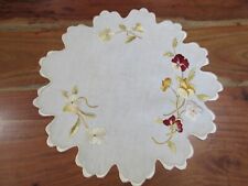 Antique Hand-Embroidered Doily Royal Silk Society 13