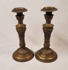 Vintage Solid Brass Bronze Candlestick Candle Holders 2 PC 8.5