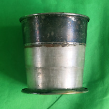 Antique WWI? Collapsible Camping Cup Metal Foldable Drinking Mug picture