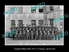 OLD HISTORIC PHOTO OF CANADIAN MILITARY WWI C COMPANY 6th DCO REGIMENT c1913 picture