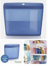 Tupperware Large Blue Ultimate Silicone Bag freezer Oven, Microwave Safe NEW picture