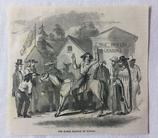 1855 magazine engraving ~ HORSE MARKET AT SONORA California picture