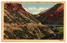 Vintage Stillman Memorial Bridge in Parley's Canyon, Salt Lake City, UT Postcard picture