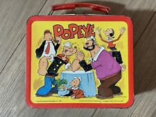 Vintage 1980 Popeye Metal Lunchbox Great Graphics SEE PICS No Thermos picture