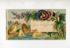 Victorian Trade Card JAMES WILDE OVERCOATS & ULSTERETTES Chicago ducks pansy picture