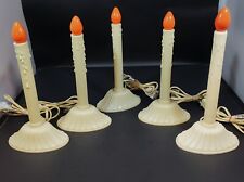 Vintage 5 Single Light Candle Candolier Candelabra Electric Drip Plastic w Bulbs picture