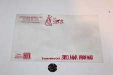 UNUSED 1970s Budweiser Bud Man Patriotic Iron-Ons Sealed Envelope Promo NOS MIP picture