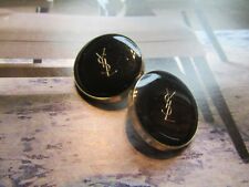 YSL  2 buttons  GOLD  tone METAL 15mm black  THIS IS FOR 2 picture