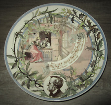 Antique French faience Sarreguemines plate, Die Meistersinger opera Wagner picture