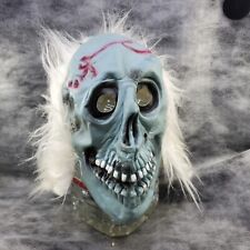 Vintage 1990s 90s Blue Skull mask w/ white hair - EUC picture