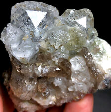 138g NATURAL Fantastic Cubic Triangular energy source FLUORITE QUARTZ Crystal  picture