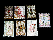 7 Antique 1920's Valentines Fold Over with Message Inside picture