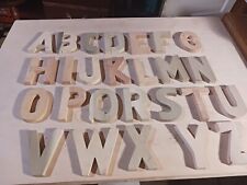 ANTIQUE VINTAGE HAND MADE Wood Block Sign Letters ALPHABET A - Z Primitive OLD picture