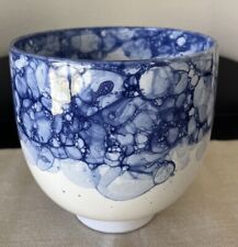 Blue ELLORY Ceramic Planter, 6.25” Gorgeous Finish, Unique Pattern, BEAUTIFUL picture