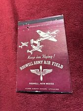 Vintage WW2 Roswell (NM) Army Air Field Matchbook & Postcard.  1947 UFO Incident picture