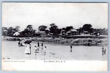 Pre-1906 PEOPLE ON RYE BEACH NEW YORK NY ANTIQUE POSTCARD BY SHAVE & KELLNER picture
