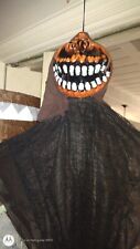 Halloween Hanging 24in Scary Pumpkin Head Demon picture