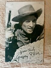 Gregory Peck Arcade Card Postcard Western Movie Star Vtg (22F) picture