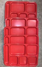 5 - Vintage Dallas Ware Red Plastic Melamine Serving Lunch Trays picture