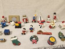 Lot of 23 Vintage Wooden Christmas Ornaments Made in Taiwan picture