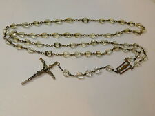 Vintage Dainty Milk White Glass Bead Rosary Catholic Religious 4j 17 picture