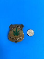Marijuana Inspector Brass with antique finish badge picture